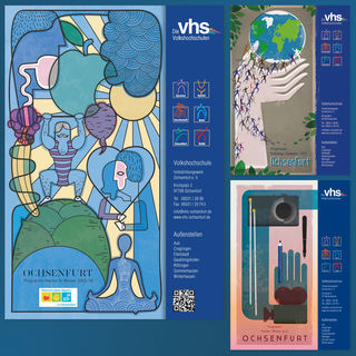 illustration and editorial of the program, VHS-Ochsenfurt, by Gestaltung Ludwig, www.gestaltungludwig.de, Johannes Baptista Ludwig, Design, Köln, Cologne